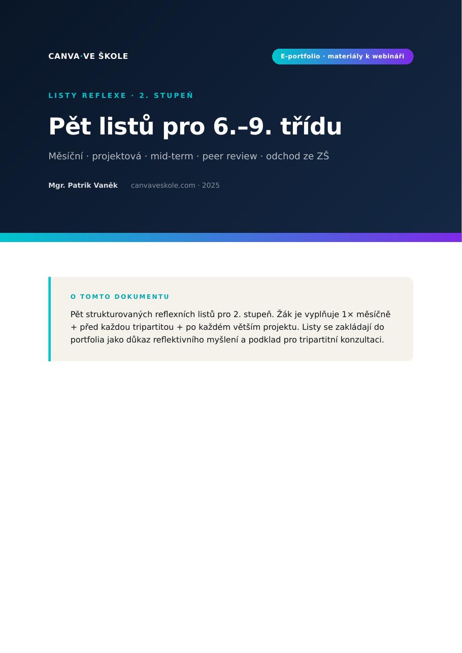 Náhled — Listy reflexe 2. stupeň